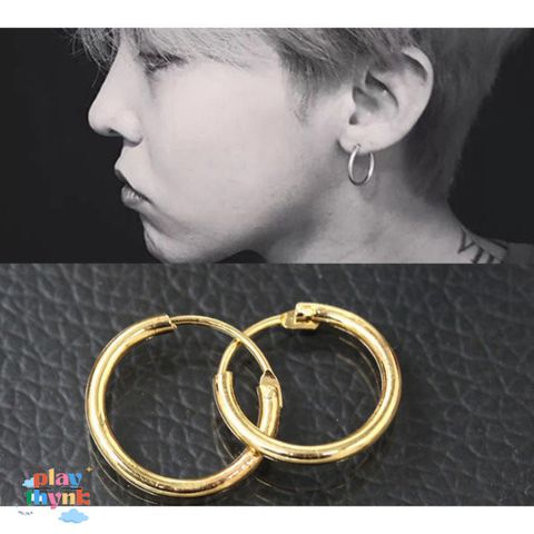 Khuyên tai tròn 1,5cm cho nam - Phong cách cá tính độc đáo từ shop Gudetama - Trang sức thời trang hoàn hảo cho tín đồ yêu thích!