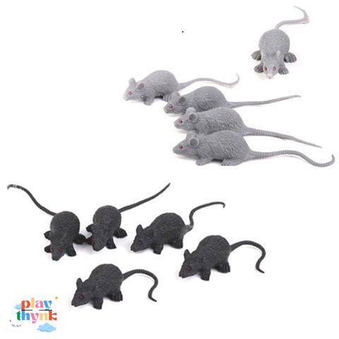 Set 10 Chuột Nhựa Trang Trí Halloween - Mô Hình Chuột Đen Xám Cao Cấp Dùng Trang Trí Nhà Cửa, Đồ Chơi Ma Quái