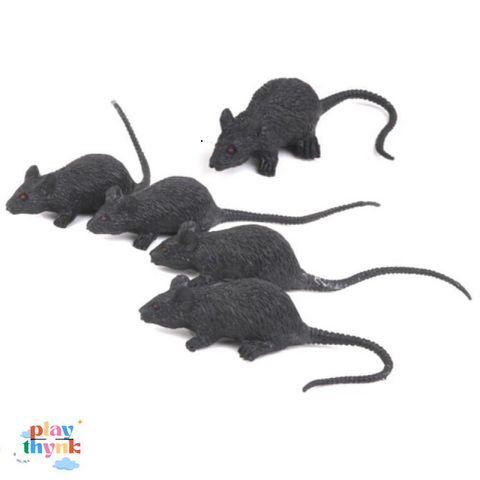 Set 10 Chuột Nhựa Trang Trí Halloween - Mô Hình Chuột Đen Xám Cao Cấp Dùng Trang Trí Nhà Cửa, Đồ Chơi Ma Quái