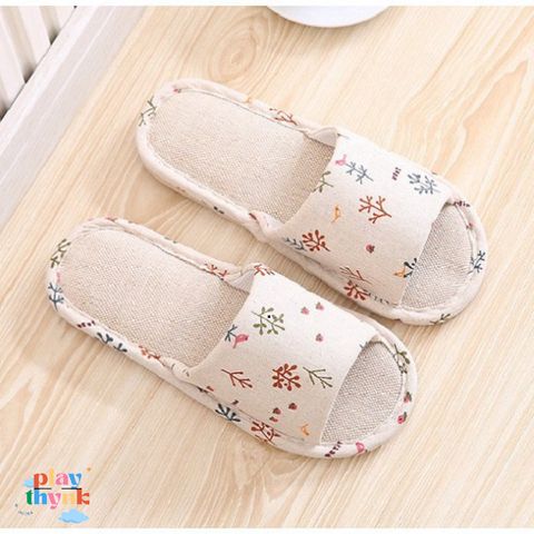 Dép Vải Đi Trong Nhà Hoa Hồng DV.02 - Phong Cách Hàn Quốc Độc Đáo, Êm Ái, Chống Trơn Trượt, Nhiều Kích Cỡ Cho Nam Nữ