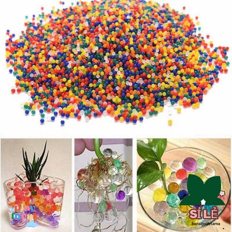 Hạt Thủy Tinh Nở - Nguyên Liệu Trồng Cây và Làm Slime Độc Đáo - Gói 100 Viên giá 4k9