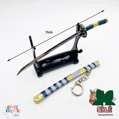Móc Khóa Mini Kiếm Zoro One Piece - Mô Hình Samurai Anime Chất Liệu Kim Loại An Toàn Dùng Làm Đồ Chơi, Quà Tặng