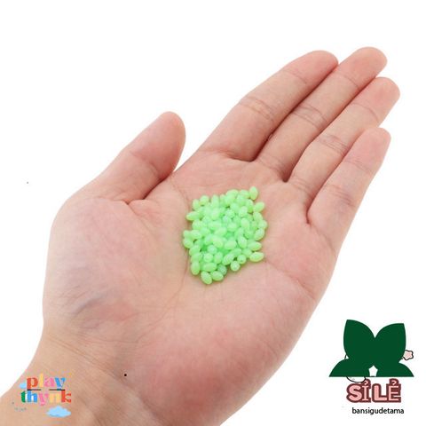 Bộ 100 Viên Cườm Phát Quang Hình Oval - Hạt Câu Cá Lý Tưởng Cho Câu Đêm, Kích Thước 5x8mm, Dụ Cá Hiệu Quả