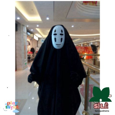 Bộ Cosplay Vô Diện Kaonashi Ghibli - Trang Phục Hóa Trang Halloween và Anime với Mặt Nạ và Găng Tay Đen Thời Thượng
