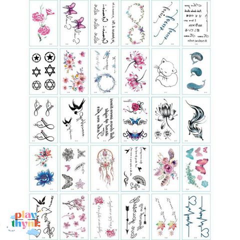 Combo 150 Mẫu Hình Xăm Dán Ngẫu Nhiên - Tatoo Độc Đáo Dễ Dàng Sử Dụng, Không Đau, Không Kích Ứng Da