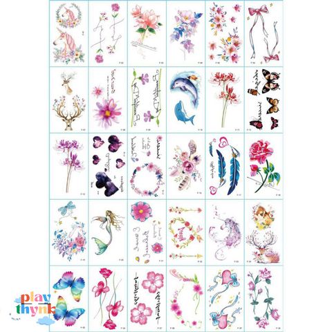 Combo 150 Mẫu Hình Xăm Dán Ngẫu Nhiên - Tatoo Độc Đáo Dễ Dàng Sử Dụng, Không Đau, Không Kích Ứng Da