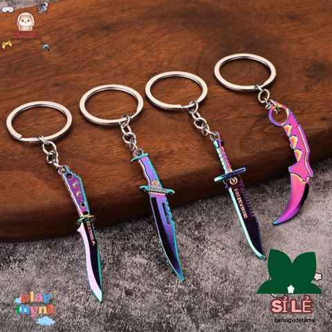Móc Khóa Kim Loại Titan CS:GO - Hình Dáng Dao Bayonet, Falchion, Karambit, Bowie Zoro One Piece - Quà Tặng Game Thủ