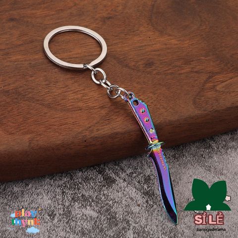 Móc Khóa Kim Loại Titan CS:GO - Hình Dáng Dao Bayonet, Falchion, Karambit, Bowie Zoro One Piece - Quà Tặng Game Thủ