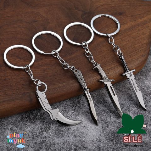 Móc Khóa Kim Loại Titan CS:GO - Hình Dáng Dao Bayonet, Falchion, Karambit, Bowie Zoro One Piece - Quà Tặng Game Thủ