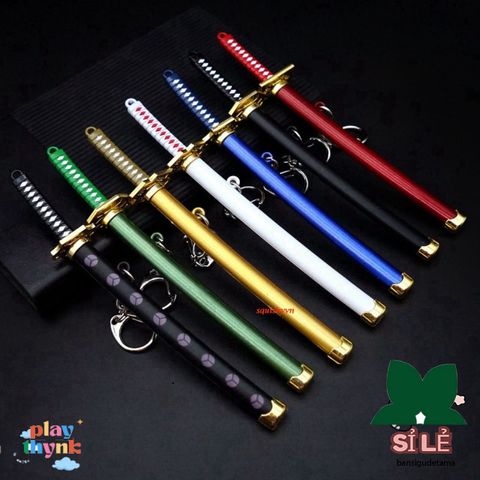 Móc Khóa Kiếm Katana Zoro One Piece - Phụ Kiện Thời Trang Anime Bằng Hợp Kim Không Gỉ 16cm, Quà Tặng Độc Đáo