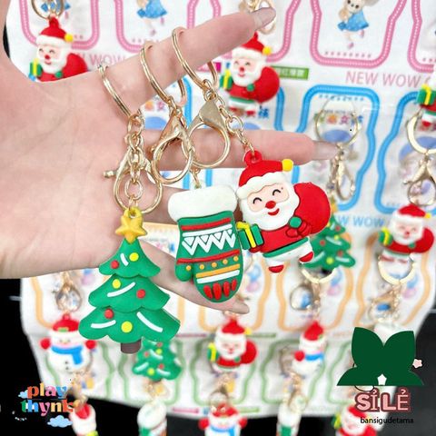 Móc Khóa Giáng Sinh Dễ Thương 10 Chiếc - Trang Trí Noel Siêu Xinh Ông Già Noel, Người Tuyết, Cây Thông, Quà Tặng Lễ Hội
