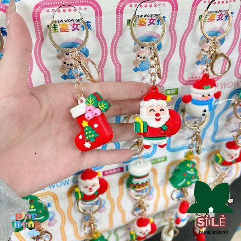 Móc Khóa Giáng Sinh Dễ Thương 10 Chiếc - Trang Trí Noel Siêu Xinh Ông Già Noel, Người Tuyết, Cây Thông, Quà Tặng Lễ Hội