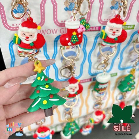 Móc Khóa Giáng Sinh Dễ Thương 10 Chiếc - Trang Trí Noel Siêu Xinh Ông Già Noel, Người Tuyết, Cây Thông, Quà Tặng Lễ Hội