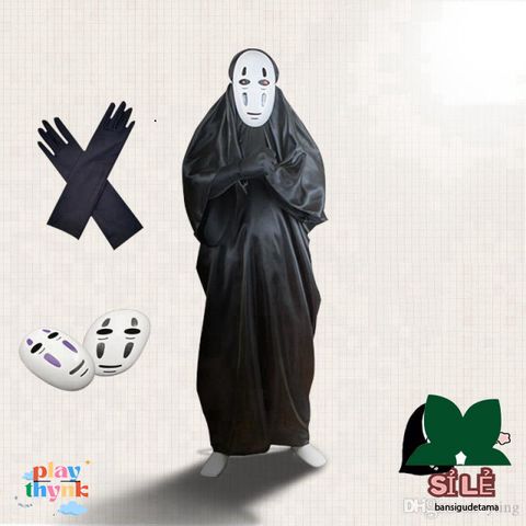 Trang phục Cosplay Vô Diện Kaonashi từ SPIRITED AWAY - Bộ đồ hóa trang cho trẻ em và người lớn kèm mặt nạ trắng