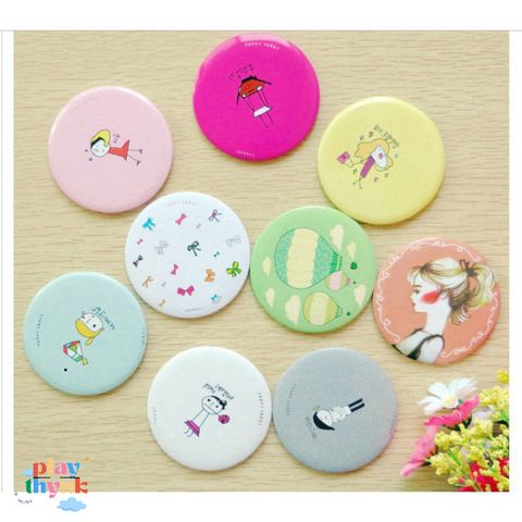 Bộ 100 Gương Mini Dễ Thương Gudetama - Kính Lúp Trang Điểm Đáng Yêu, Mix Mẫu Ngẫu Nhiên, Quà Tặng Thú Vị