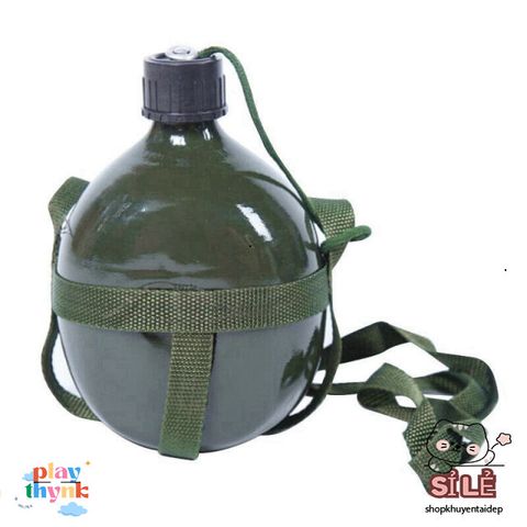 Bình Nhôm Cổ Điển 3L Bền Bỉ - Bình Tông Du Lịch Kèm Dây Đeo và Ly Phễu Tiện Lợi cho Quý Ông Yêu Thích Khám Phá