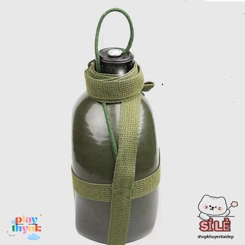 Bình Nhôm Cổ Điển 3L Bền Bỉ - Bình Tông Du Lịch Kèm Dây Đeo và Ly Phễu Tiện Lợi cho Quý Ông Yêu Thích Khám Phá