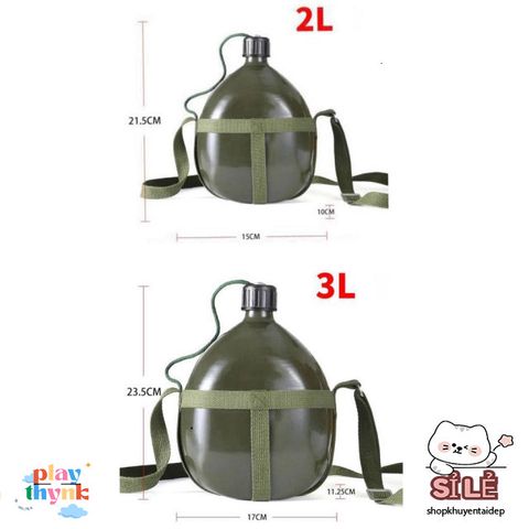 Bình Nhôm Kiểu Cổ 1L - Bi Đông Du Lịch Nước An Toàn, Dã Ngoại, Leo Núi, Chất Liệu Không Han Gỉ