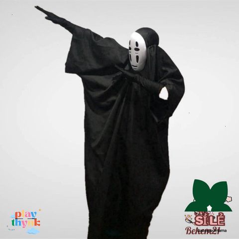 Bộ trang phục cosplay Vô Diện - Áo choàng đen và mặt nạ, đồ cosplays độc đáo cho cả trẻ em và người lớn, thích hợp cho mọi dịp.