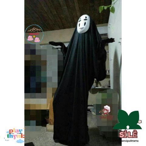 Bộ Trang Phục Cosplay Ma Vô Diện Đen Cho Người Lớn & Trẻ Em - Áo Choàng, Mặt Nạ, Găng Tay - Đồ Hóa Trang Halloween Huyền Bí