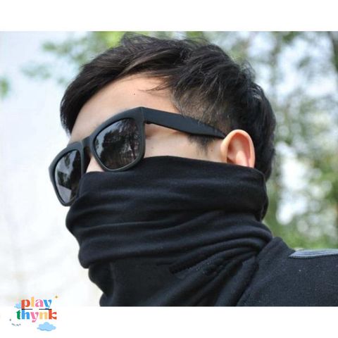 Khăn Đen Trơn Chống Nắng và Bụi - Khăn Đa Năng Phượt, Thấm Hút Mồ Hôi, Phong Cách Thể Thao, Tiện Lợi Khi Đi Chơi