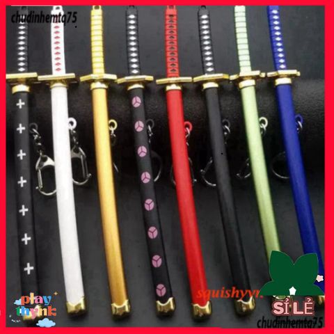 Móc Khóa Kim Loại Zoro Katana One Piece 15.5cm - Thép Không Gỉ An Toàn, Quà Tặng Fan Anime, Mô Hình Kiếm Độc Quyền