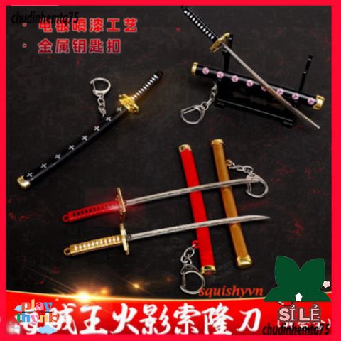 Móc Khóa Kim Loại Zoro Katana One Piece 15.5cm - Thép Không Gỉ An Toàn, Quà Tặng Fan Anime, Mô Hình Kiếm Độc Quyền
