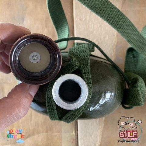 Bình Tông Nhôm Xanh Dáng Người Lính Cổ Điển - Bình Đựng Nước, Rượu Cho Phượt và Dã Ngoại 1-3 Lít
