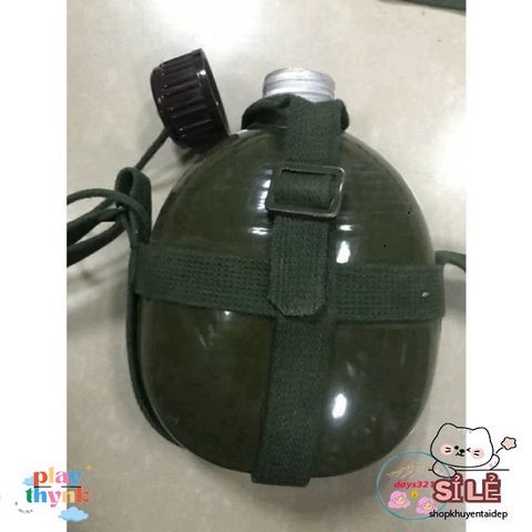 Bình Tông Nhôm Xanh Dáng Người Lính Cổ Điển - Bình Đựng Nước, Rượu Cho Phượt và Dã Ngoại 1-3 Lít