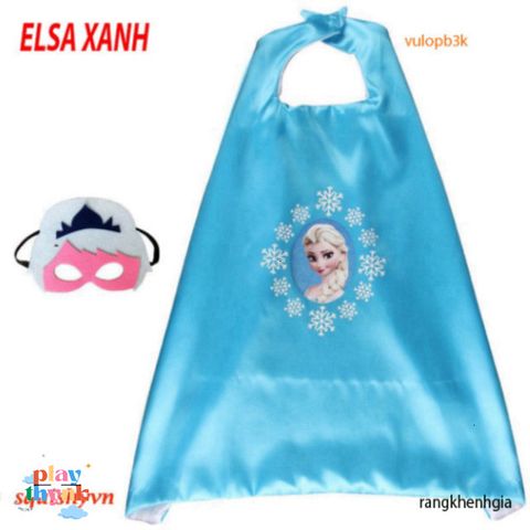 Bộ Trang Phục Hóa Trang Elsa Xanh Frozen Anna với Mặt Nạ Satin - Trang Phục Siêu Nhân Cho Bé Trai, Bé Gái Thể Hiện Tính Cách Huyền Thoại