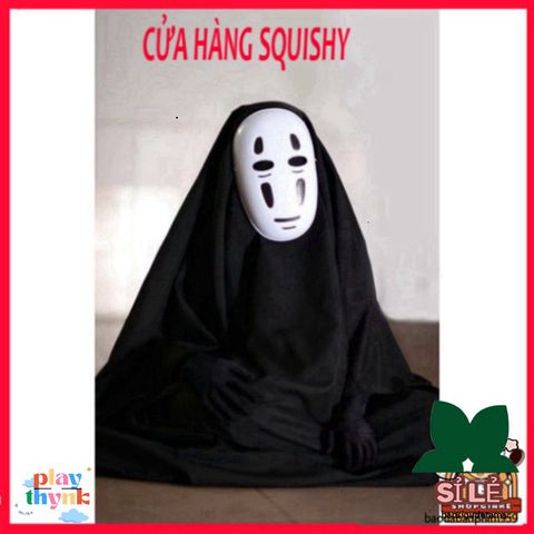 Bộ Cosplay Vô Diện Phong Cách Spirited Away - Gồm Mặt Nạ, Áo Body & Găng Tay, Size S-XL, Trang Phục Hóa Trang Halloween