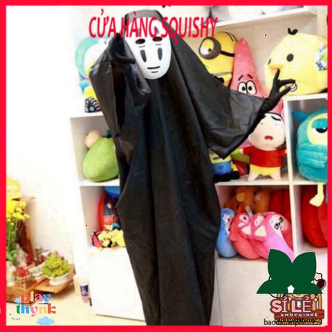 Bộ Cosplay Vô Diện Phong Cách Spirited Away - Gồm Mặt Nạ, Áo Body & Găng Tay, Size S-XL, Trang Phục Hóa Trang Halloween