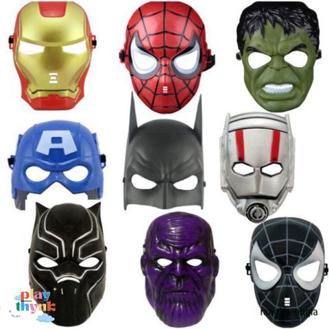 Mặt Nạ Siêu Anh Hùng PVC Dành Cho Trẻ Em - Người Nhện, Người Dơi, Cosplay Halloween, Quà Tặng Độc Đáo
