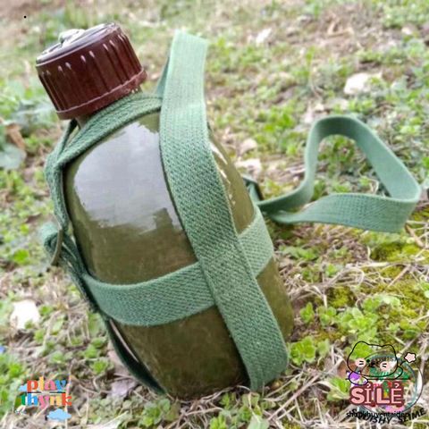 Bình bi đông 3L cổ điển phong cách lính, đựng nước và rượu, nhôm chống gỉ, tiện dụng cho du lịch và dã ngoại