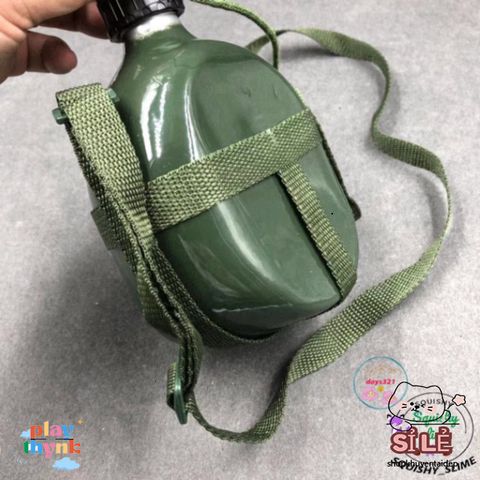 Bình bi đông 3L cổ điển phong cách lính, đựng nước và rượu, nhôm chống gỉ, tiện dụng cho du lịch và dã ngoại