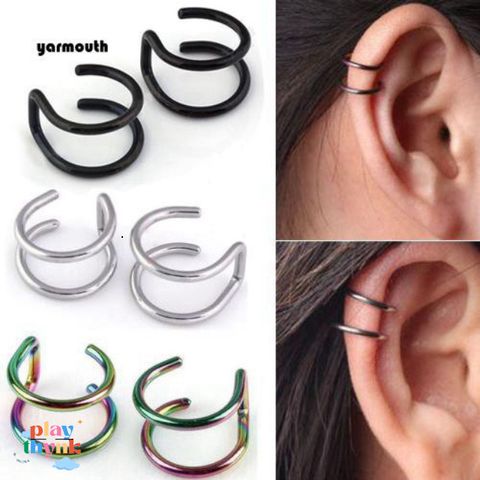 Khuyên Vành Tai Kim Loại Unisex Cuff - Trang Sức Không Xuyên Thấu Đơn Giản, Phong Cách Thời Trang Hàng Ngày, Quà Tặng Bạn Bè
