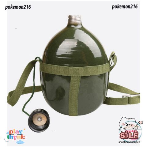 Bình đựng nước 3 Lít kiểu lính cổ điển - Bình tông nhôm chống gỉ, đồ dùng dã ngoại hoàn hảo cho chuyến đi phượt