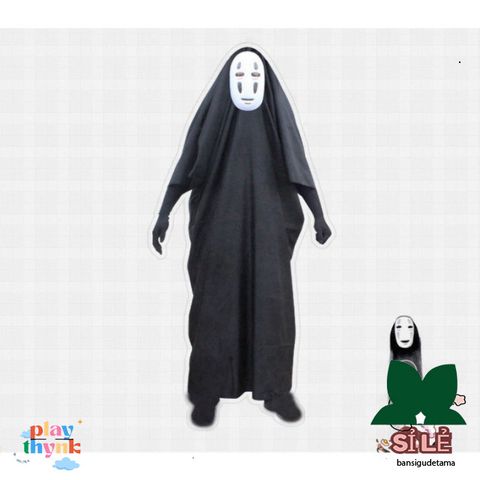Set Cosplay Vô Diện Kaonashi - Bộ Quần Áo, Găng Tay & Mặt Nạ Hóa Trang Spirited Away cho Trẻ Em và Người Lớn