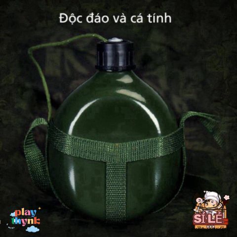 Bình Tông 1L Quân Đội - Đựng Rượu, Nước Nhôm Bền Chắc, Thiết Kế Dành Cho Phượt Thủ, Giữ Nhiệt Tối Đa