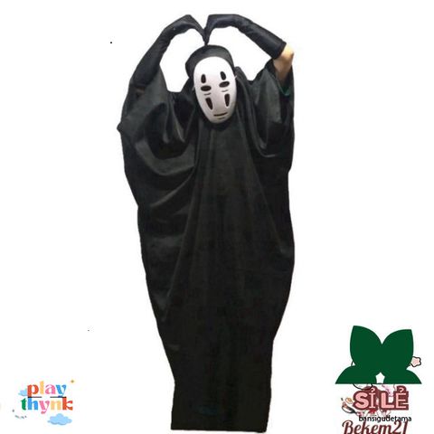 Bộ Trang Phục Vô Diện Cosplay Halloween - Áo Choàng, Mặt Nạ & Găng Tay - Set Hóa Trang Độc Đáo cho Fan Đam Mê Vô Diện