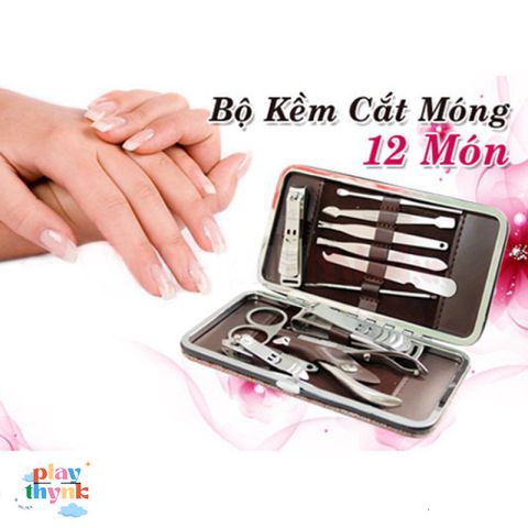 Bộ Dụng Cụ Làm Móng Cao Cấp 12 Món - Thiết Kế Sang Trọng Hàn Quốc - Dụng Cụ Chăm Sóc Cá Nhân Đầy Đủ