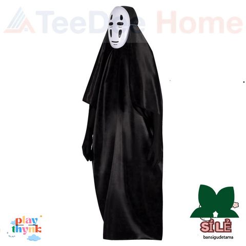 Bộ Trang Phục Halloween Vô Diện Cho Trẻ Em - Đồ Hóa Trang Cosplay An Toàn, Chất Liệu Nhẹ Mát, Gồm Áo Choàng, Mặt Nạ, Găng Tay