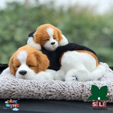 Gấu Bông Khử Mùi Xe Hơi Hình Chó Mèo Phát Âm Thanh Vui Nhộn - Thú Bông Chất Than Hoạt Tính Trang Trí Ô Tô, Quà Tặng Dễ Thương