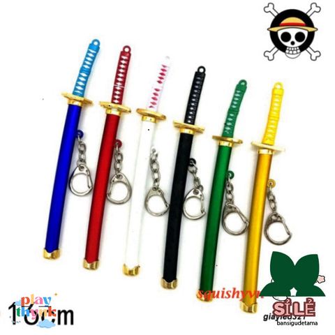 Móc Khóa Kiếm Zoro Law One Piece - Katana Kim Loại Không Gỉ 16cm, Quà Tặng Dành Cho Fan Anime, Sưu Tầm Độc Đáo