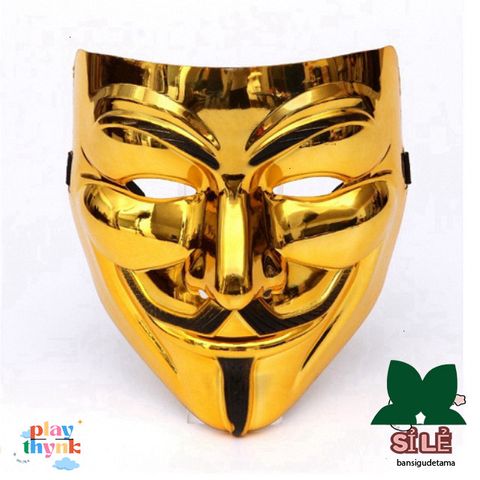 Mặt Nạ Hacker Anonymous Độc Đáo (Vàng, Bạc, Đen, Trắng) - Phụ Kiện Cosplay Thời Trang Độc Lạ cho Fan công nghệ