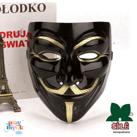 Mặt Nạ Hacker Anonymous Độc Đáo (Vàng, Bạc, Đen, Trắng) - Phụ Kiện Cosplay Thời Trang Độc Lạ cho Fan công nghệ