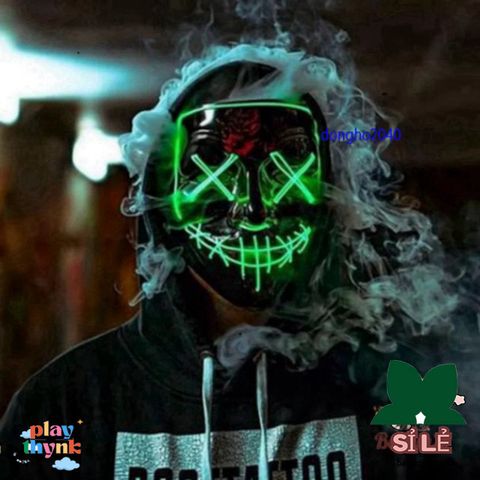 Mặt Nạ Phát Sáng Halloween - Mẫu Hacker LED Vendetta Độc Đáo Cho Dự Tiệc và Fan Hâm Mộ Thể Hiện Cá Tính