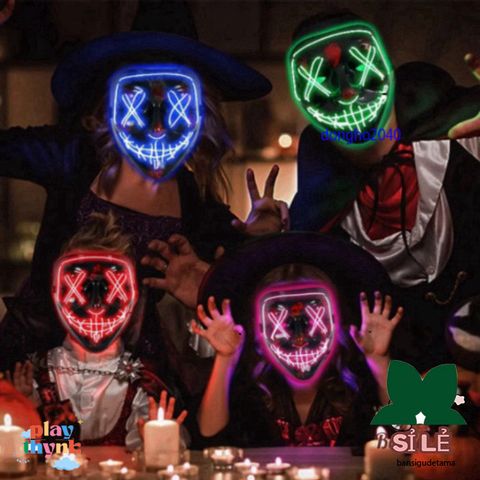 Mặt Nạ Phát Sáng Halloween - Mẫu Hacker LED Vendetta Độc Đáo Cho Dự Tiệc và Fan Hâm Mộ Thể Hiện Cá Tính