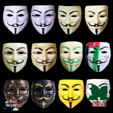 Mặt Nạ Hacker Anonymous 2020 - Phụ Kiện Hóa Trang Halloween và Tiệc Tùng, Chất Liệu Nhựa Dẻo, Độc Đáo và Thời Trang