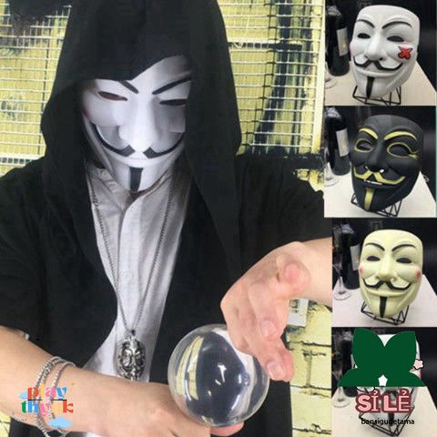 Mặt Nạ Hacker Anonymous 2020 - Phụ Kiện Hóa Trang Halloween và Tiệc Tùng, Chất Liệu Nhựa Dẻo, Độc Đáo và Thời Trang